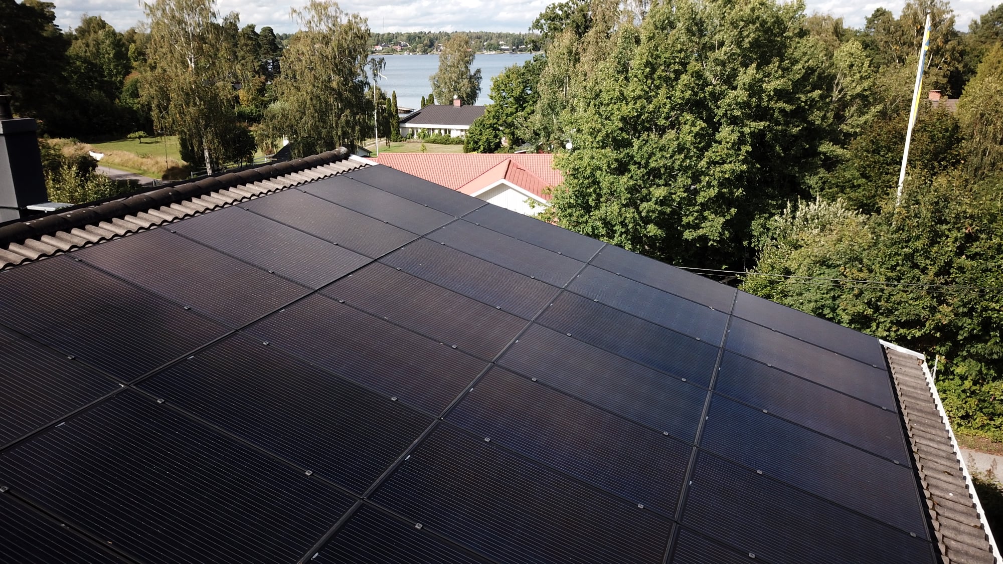 närbild på solceller i Falköping
