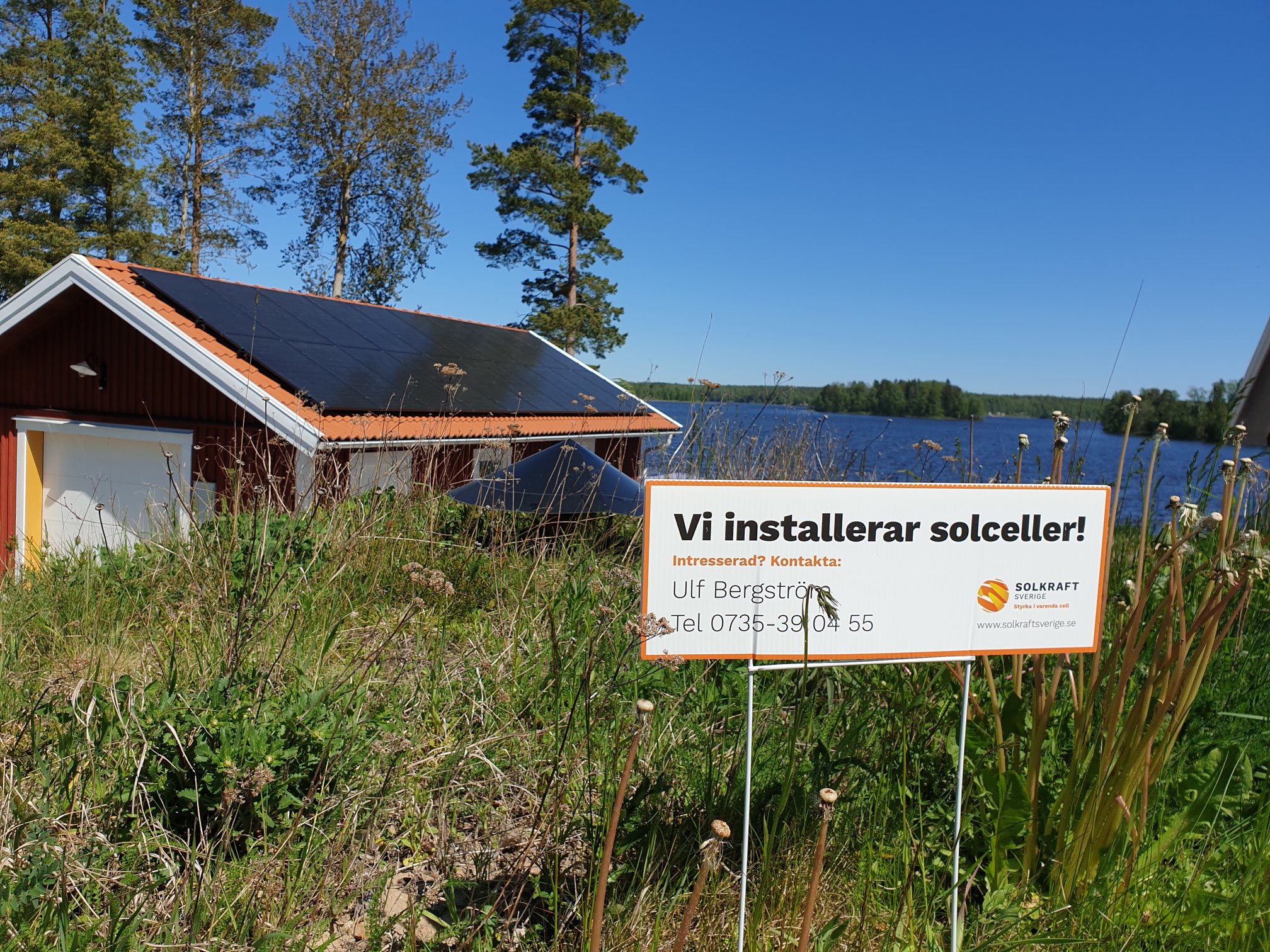 vår skylt vi sätter upp när vi utför arbeten