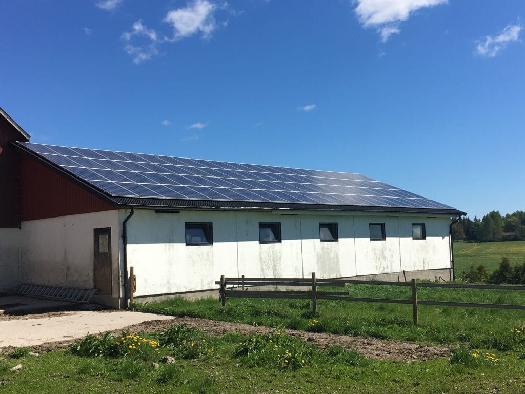 solcellsinstallation på jordbruksfastighet